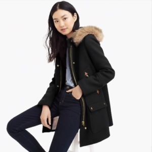 J. Crew Chateau Italian Wool Stadium Cloth Parka Coat